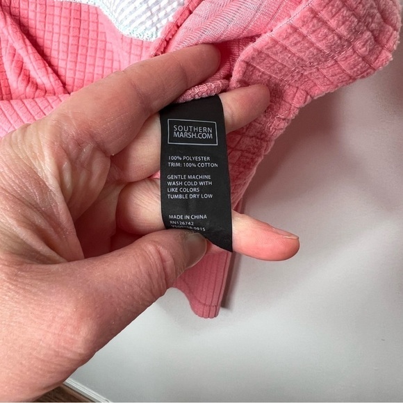 Southern Marsh Pink and Blue Pull Over Sweatshirt Popover 1/2 Zip Size XS - Picture 10 of 16